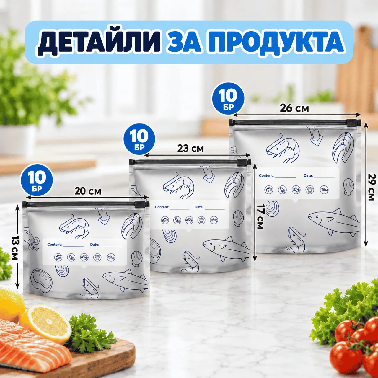 Пликове за съхранение на храна (15+15 БЕЗПЛАТНИ), FreshBags - Image 3