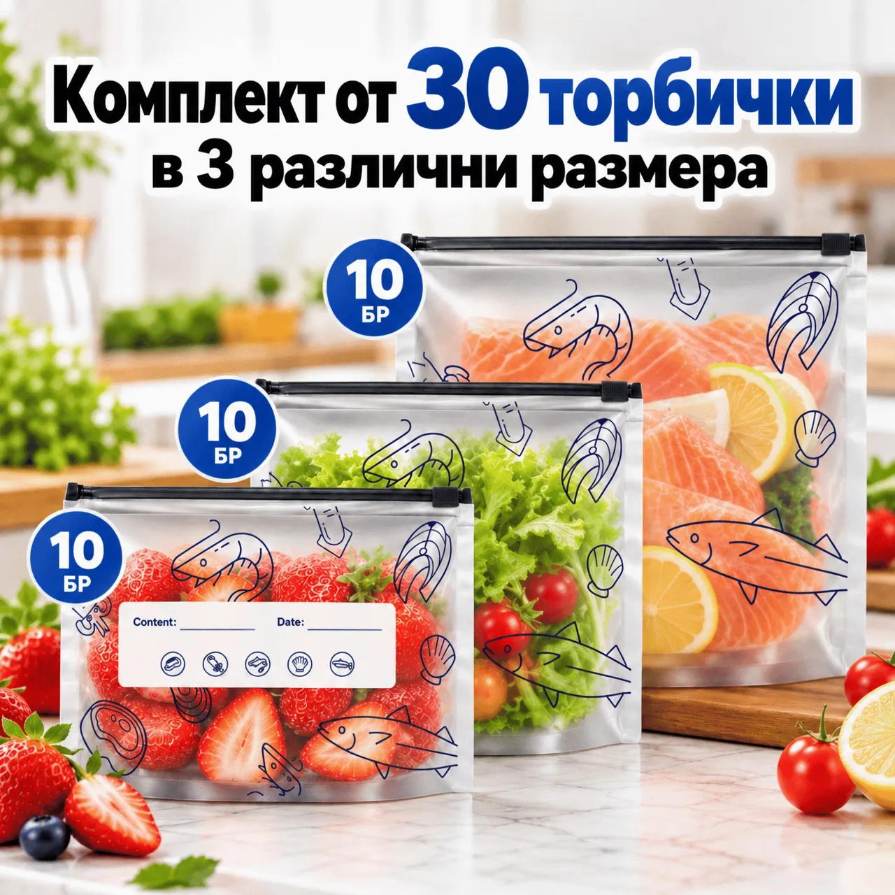 Цели 30 плика в 3 различни размера