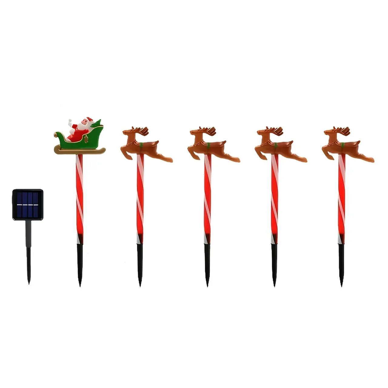 Коледна градинска украса с Дядо Коледа и елени, ReinDeers - Image 4