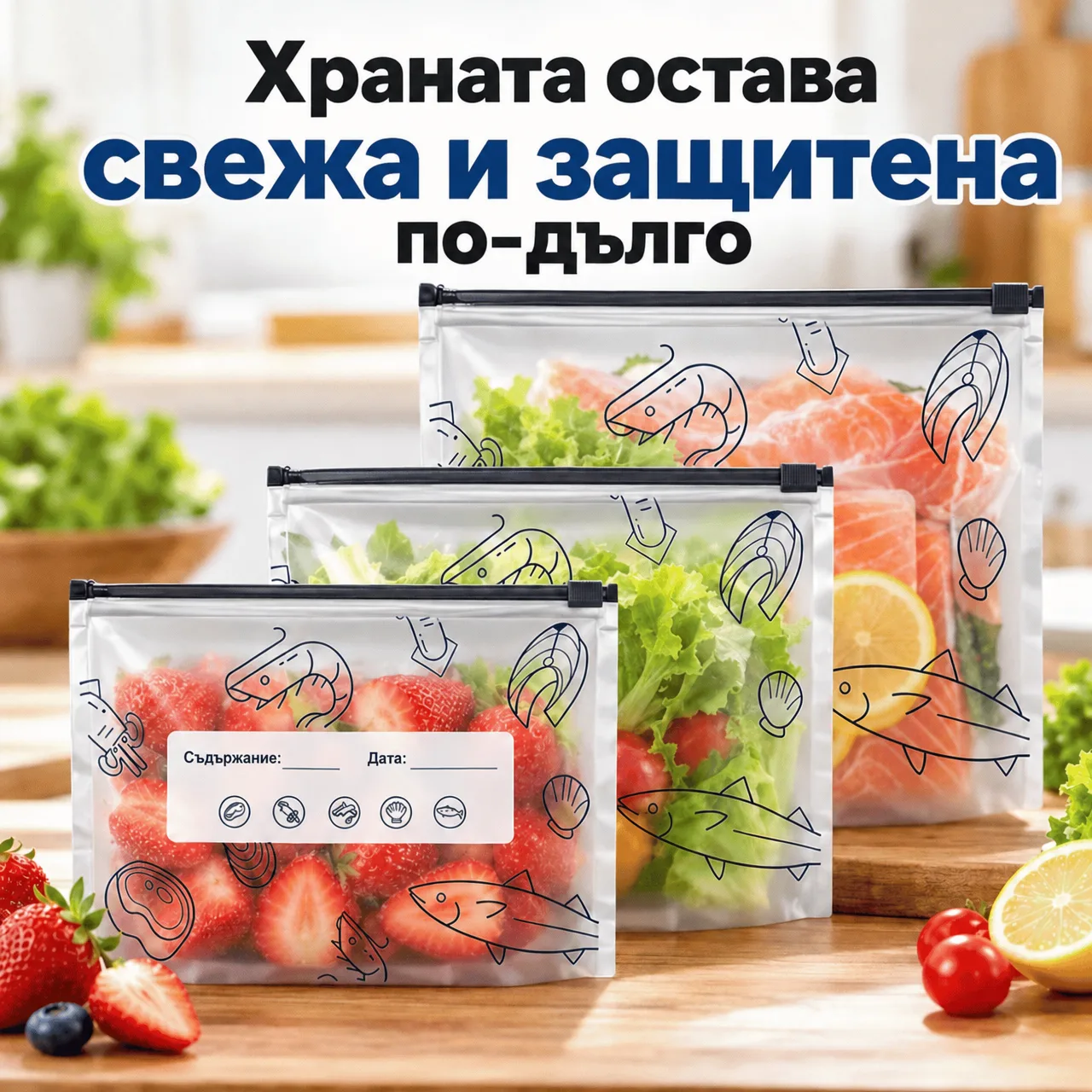Храната остава свежа и защитена за по-дълго