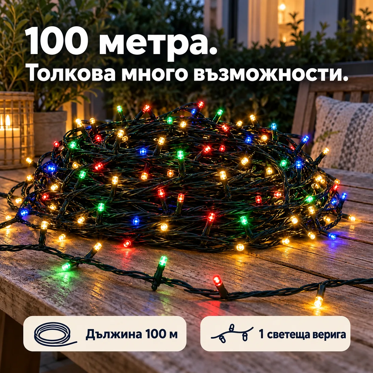 100mLL Празнична светлинна верига - Image 2
