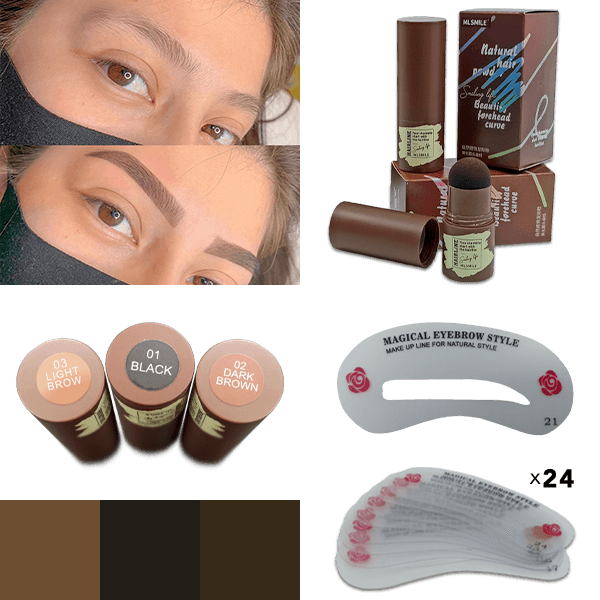 BROWSTAMP-TR, Комплект за оформяне на вежди с шаблони и пигмент - Image 7
