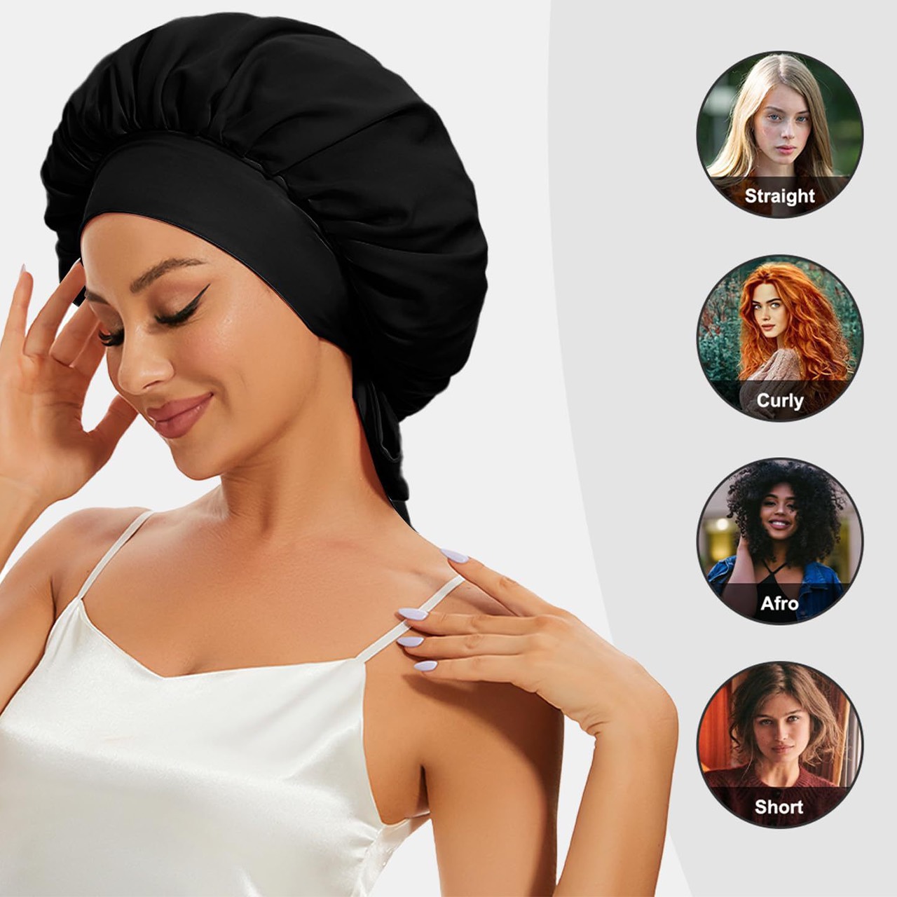 Bonnet, сатенена шапка за сън на косата - Image 7