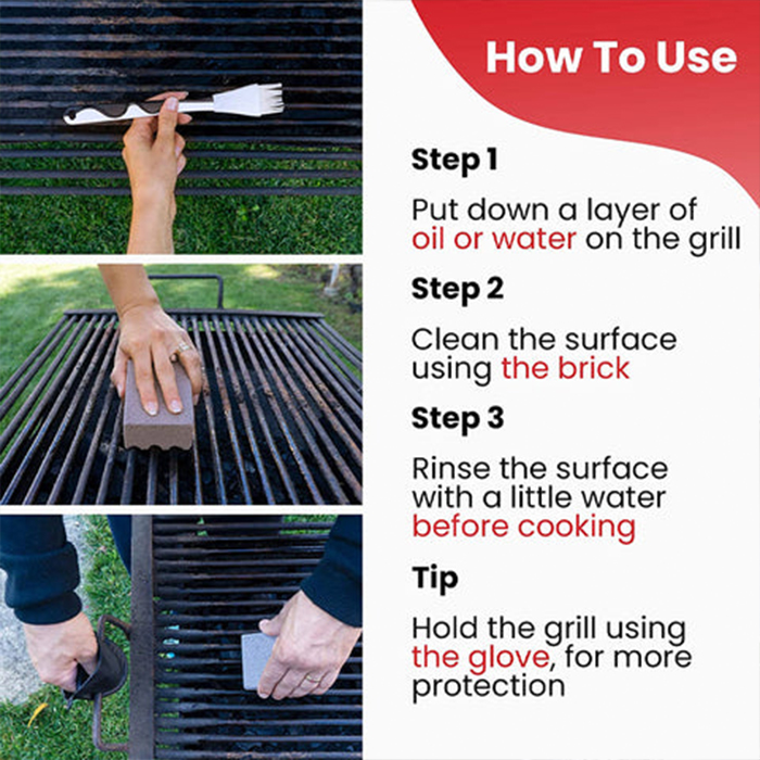 BrickGrill, 1 + 1 БЕЗПЛАТЕН почистващ камък за решетки на скара - Image 5