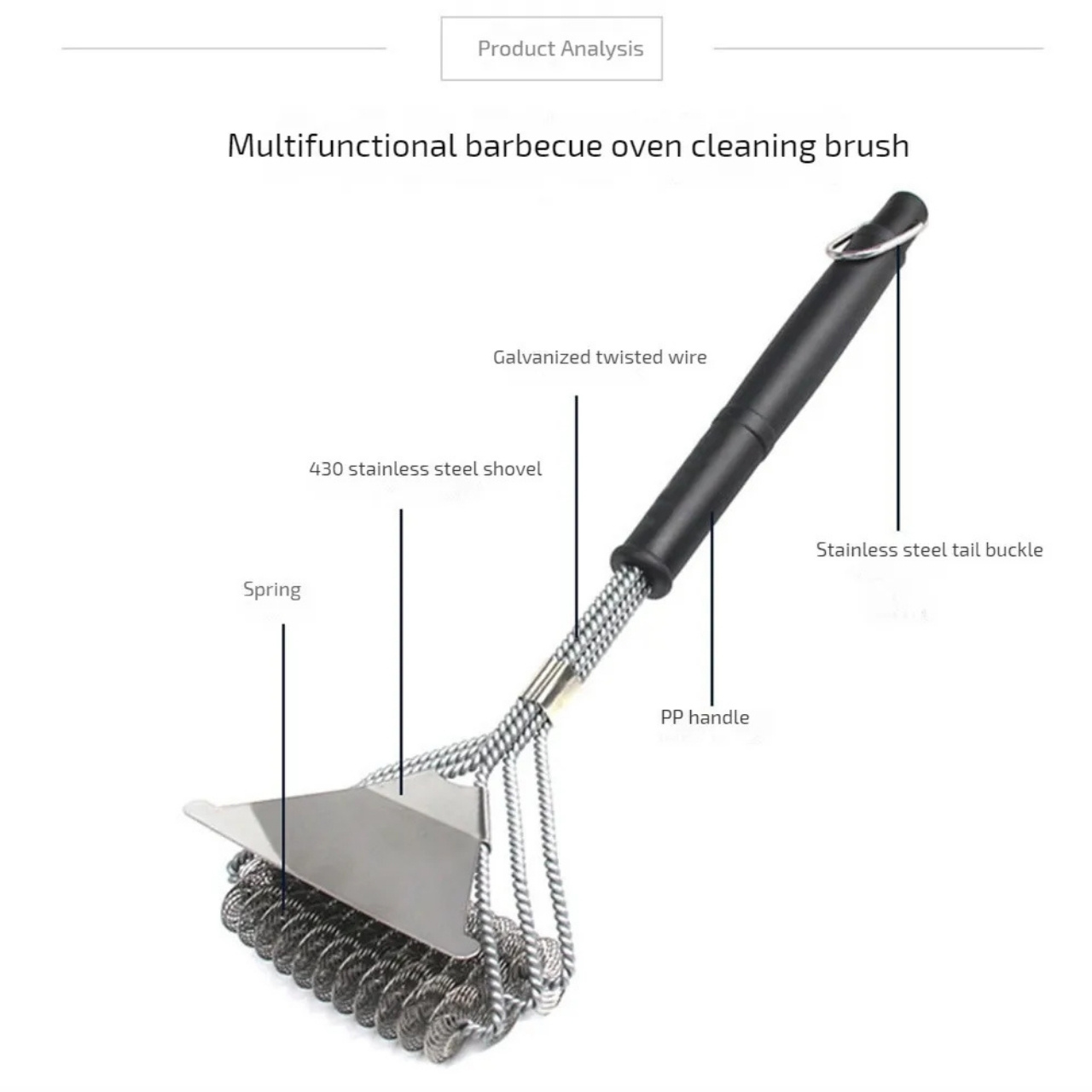 BrushGrill, метална четка със стъргалка за почистване на грила - Image 6