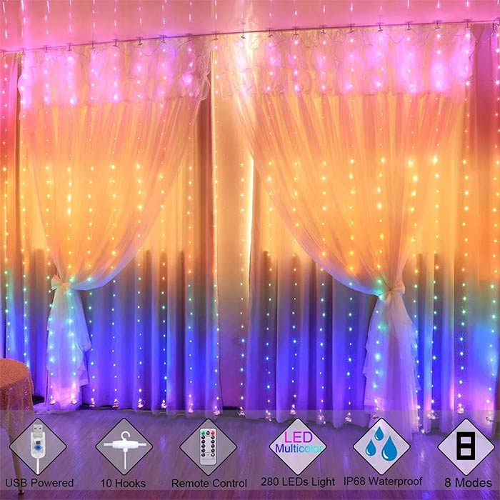 ColorfulCurtain, светлинна завеса с 300 цветни LED светлини - Image 7