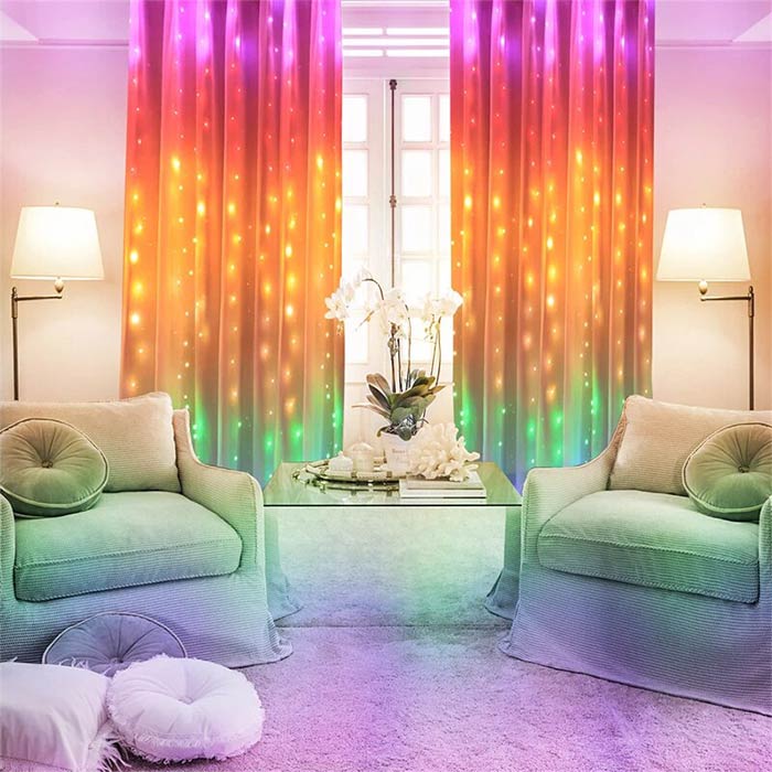 ColorfulCurtain, светлинна завеса с 300 цветни LED светлини - Image 9