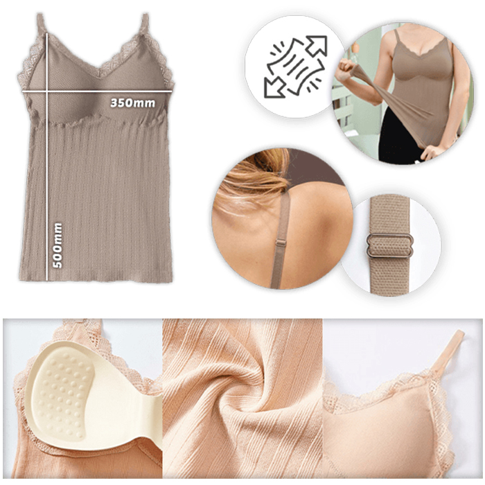 ComfortTop, 1+1 БЕЗПЛАТНО Тениска с подплатена поддръжка в черно и бежово - Image 7