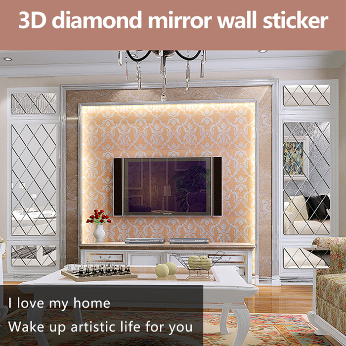 Diamond Mirror, огледални стикери във формата на диамант за осветяване и освежаване на всяка стая (32 бр.) - Image 9