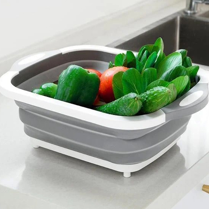 FoldableStrainer, мултифункционална цедка, контейнер за съхранение и дъска за рязане в едно - Image 3