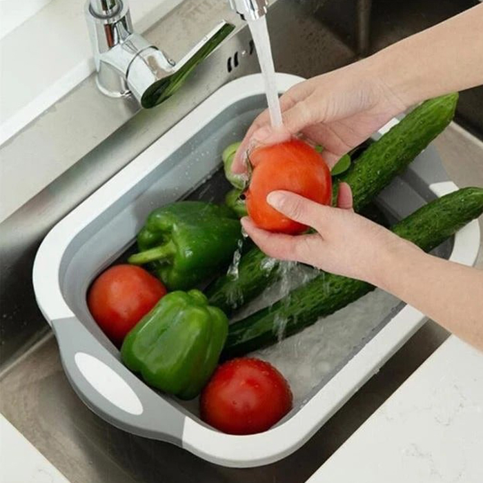 FoldableStrainer, мултифункционална цедка, контейнер за съхранение и дъска за рязане в едно - Image 5