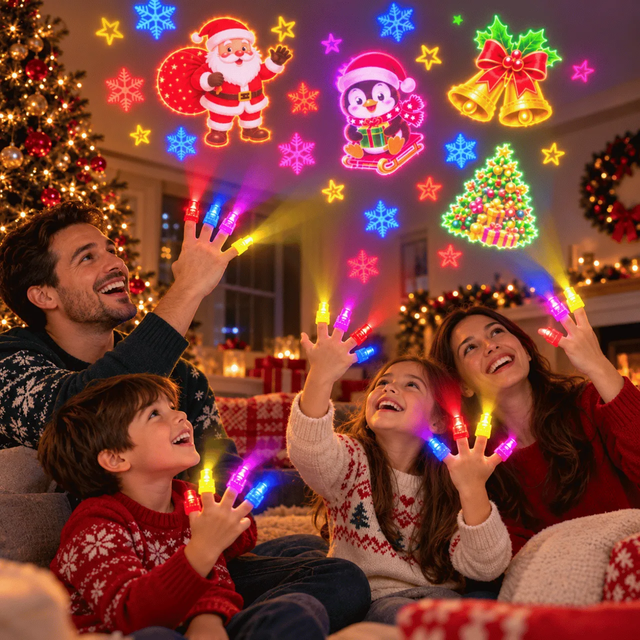 LED прожектори за пръсти с коледни мотиви, FunLights - Image 4