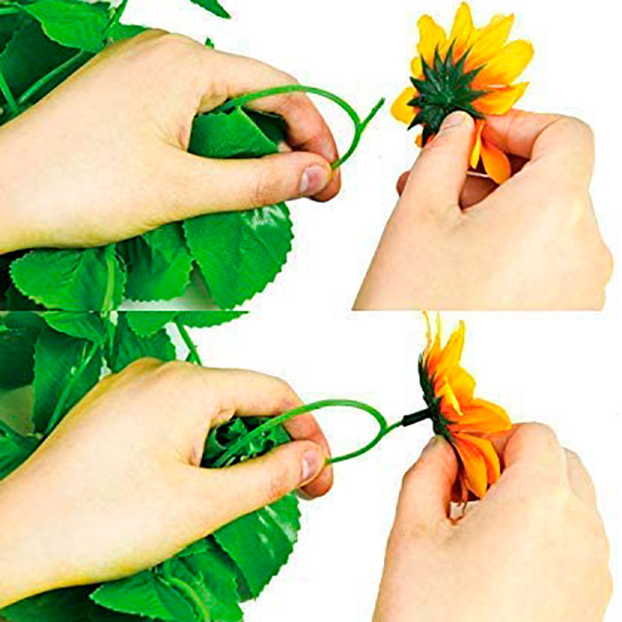 GarlandSunflower, изкуствен гирлянд със слънчогледи с естествен вид (2 броя) - Image 3