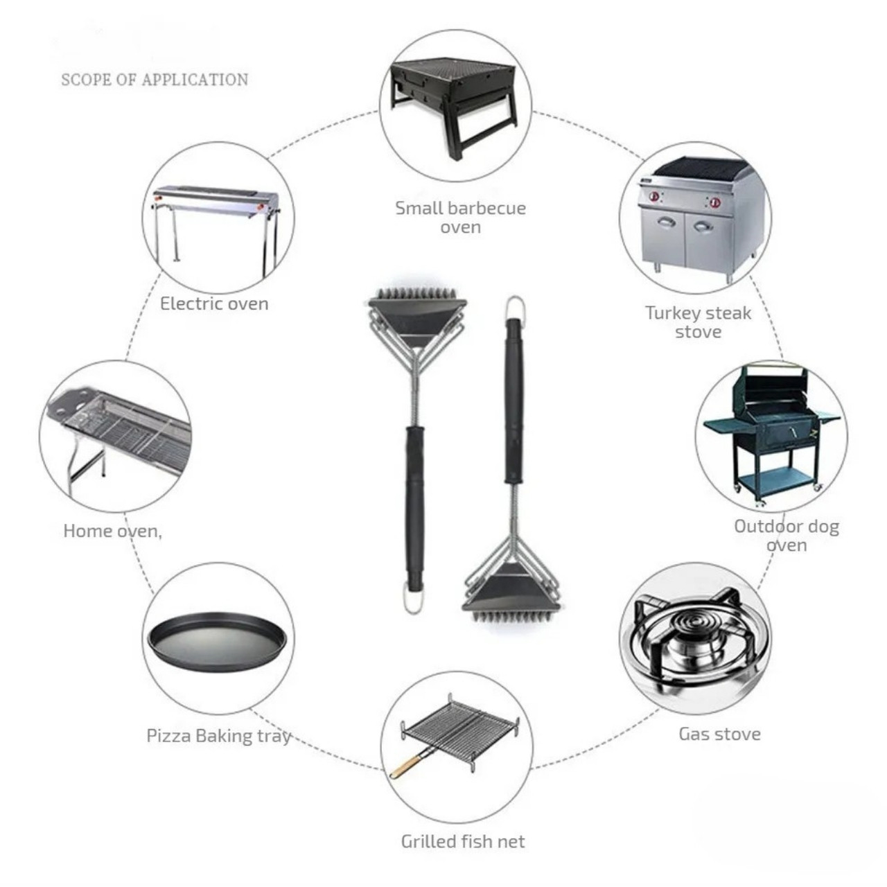 GrillBundle, комплект подложки за грил (5 броя) и четка за почистване на грил - Image 3
