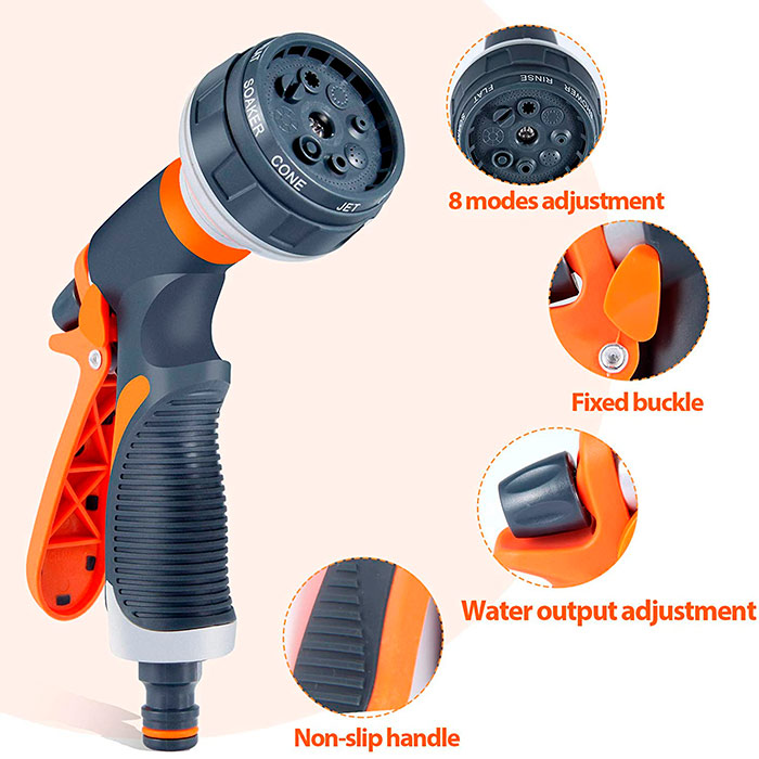 HoseSpray, комплект с накрайник за градински маркуч, конектор за маркуч и поливен пистолет - Image 4