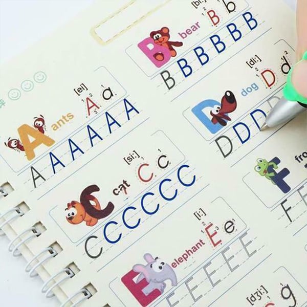 KidBook, 4-частен комплект от тетрадки за писане и рисуване с магическо мастило за изтриване - Image 2