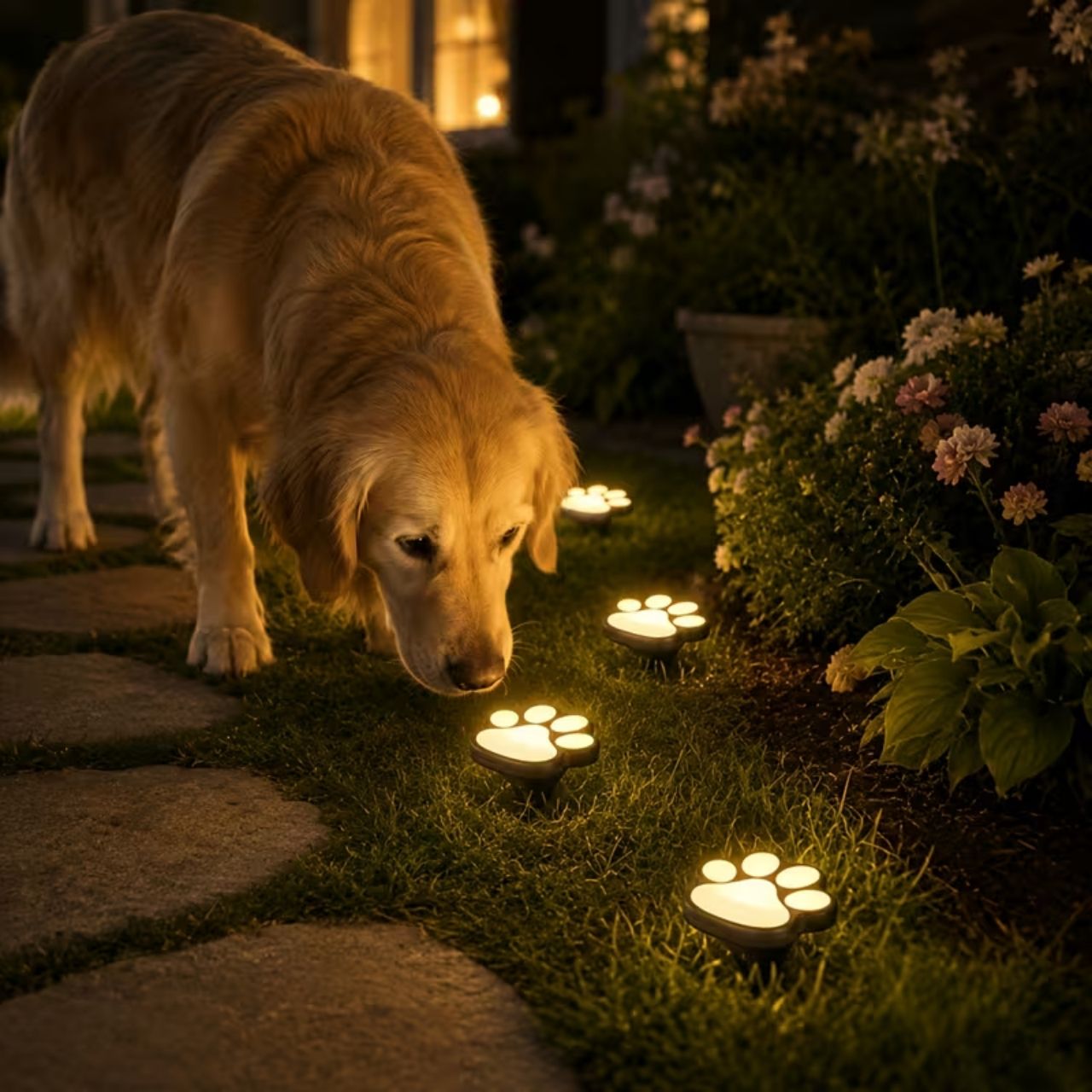 Соларни LED лампи с форма на лапички, Paws - Image 2