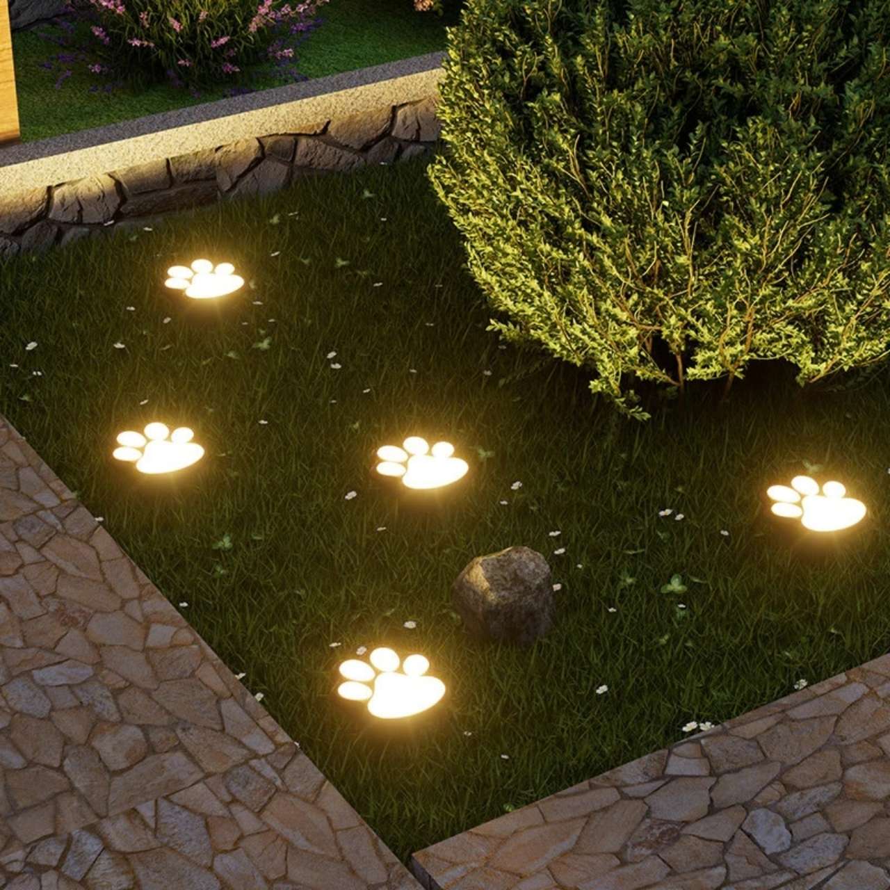 Соларни LED лампи с форма на лапички, Paws - Image 9