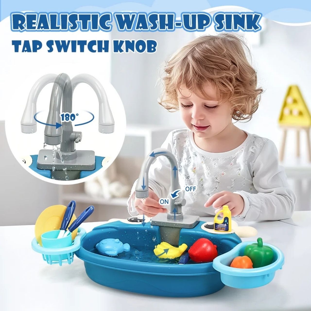 PlaySink, детски кухненски комплект с мивка - Image 8