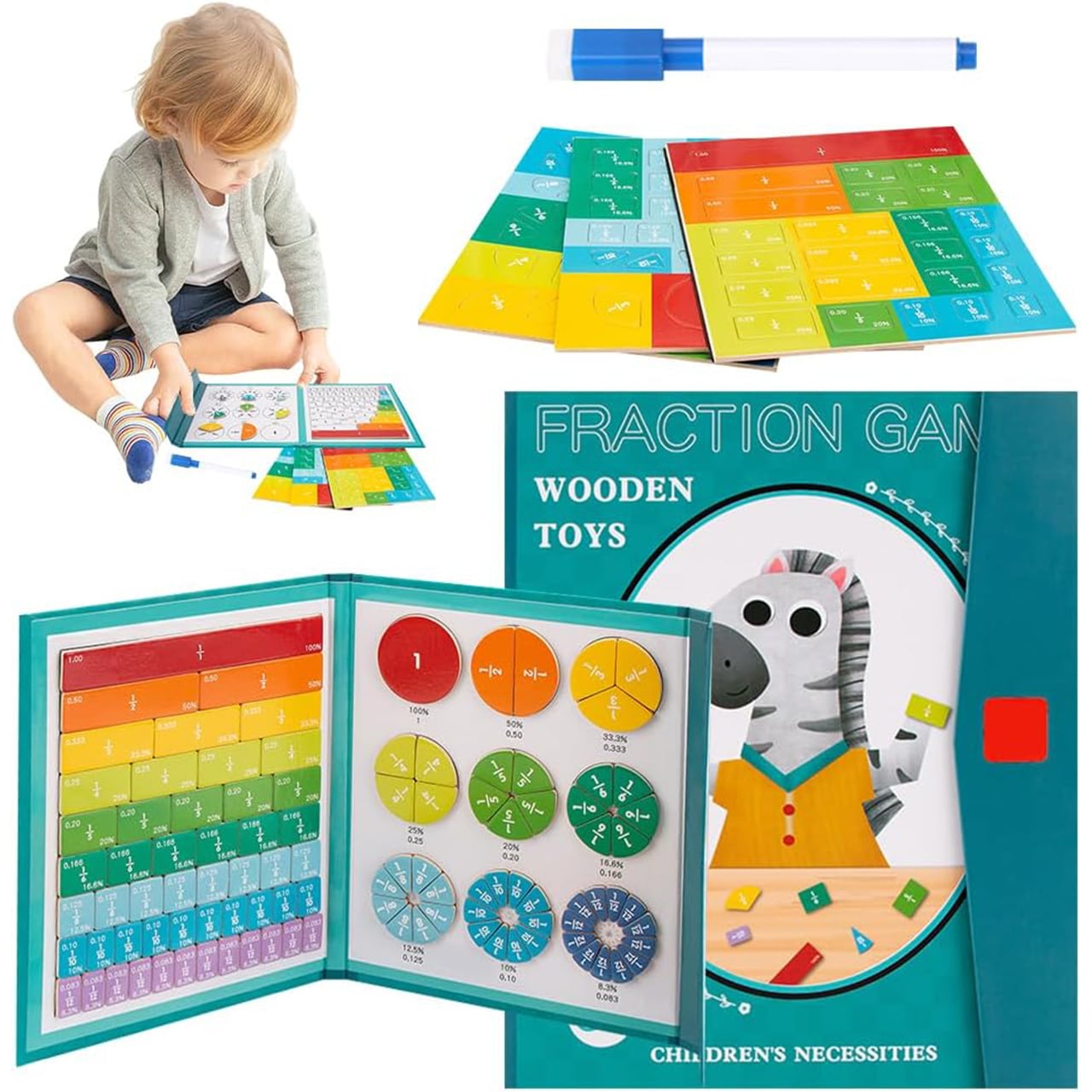 PracticeMath, комплект за учене на дроби с магнити - Image 2