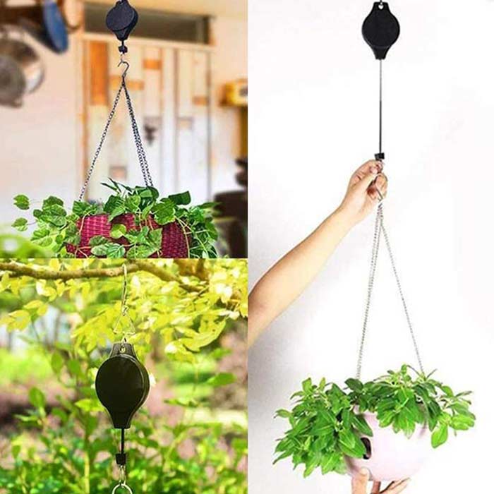 PullGarden, комплект от 2 куки за висящи растения с разтегателен ремък - Image 5