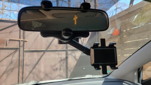 RotatableCarHolder, е държач за телефон с 360 градуса въртене, който може да се монтира на задното огледало - Image 3