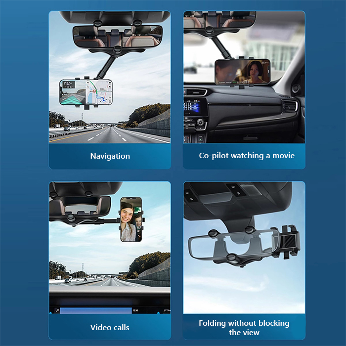 RotatableCarHolder, е държач за телефон с 360 градуса въртене, който може да се монтира на задното огледало - Image 8