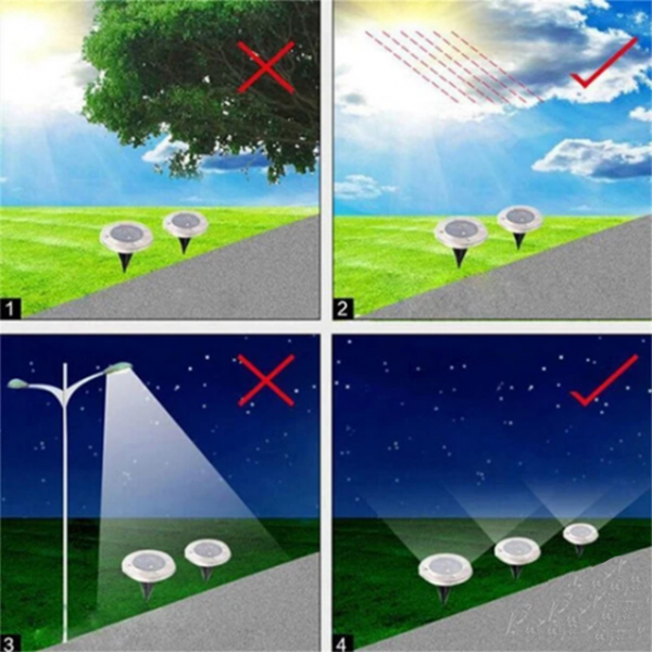 SolarGardenLights, 4 соларни LED градински или пътекови лампи - Image 5