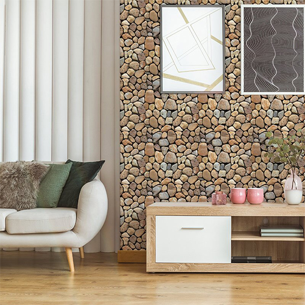 Stones3DWallpaper, триизмерни стикери за стена с имитация на камък (10 бр.) - Image 5