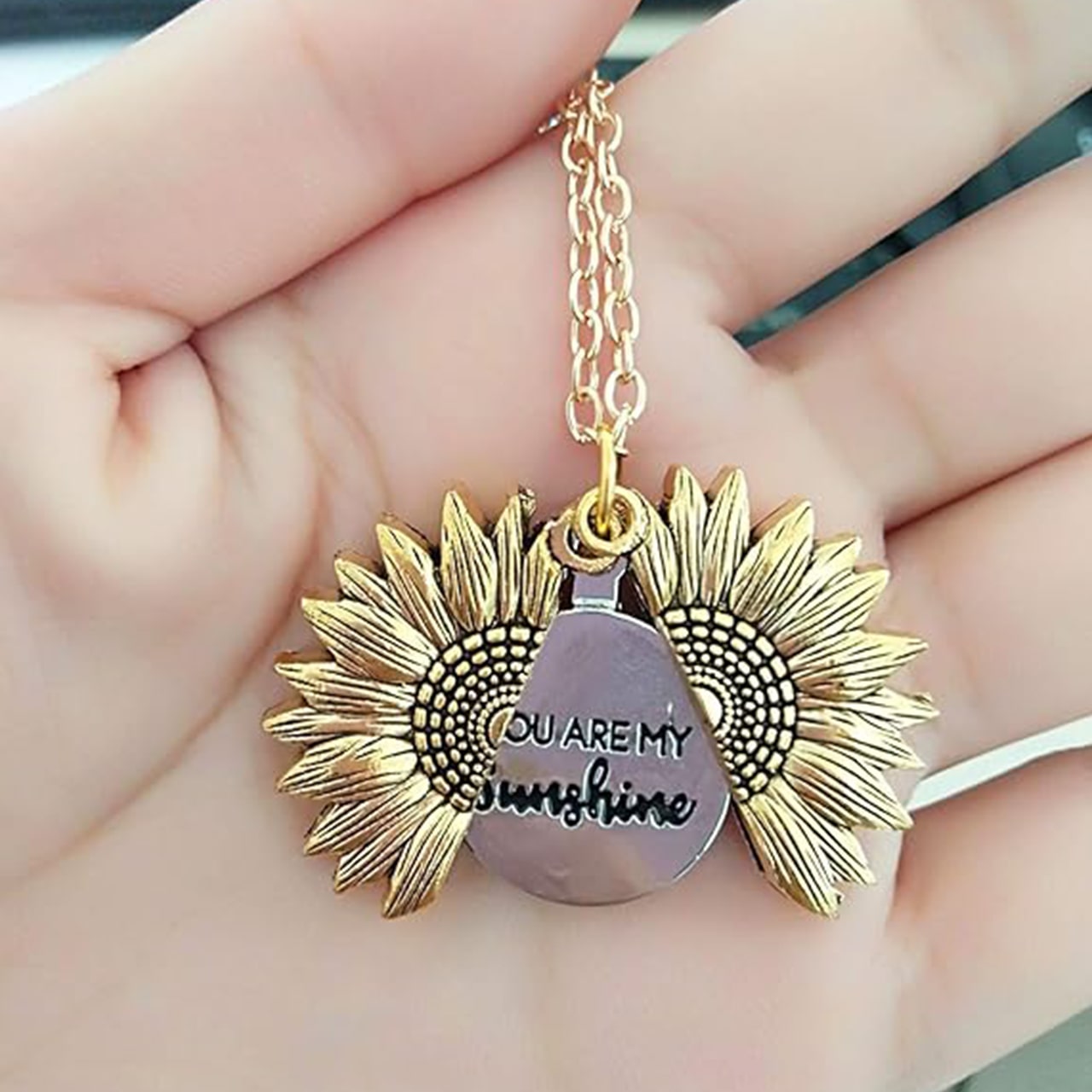 SunNecklace, огърлица с мотив на слънчоглед и сладък надпис - Image 6