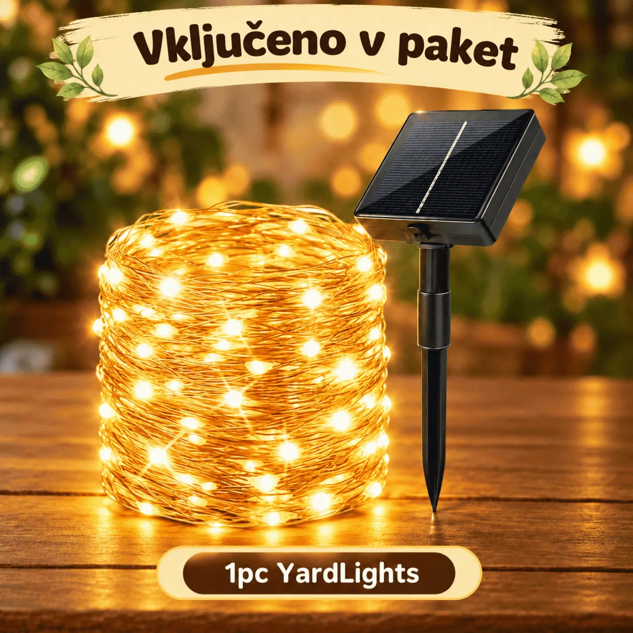 Соларни LED лампички на гирлянд (12 м), YardLights
