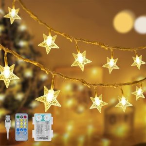Twinkles, светлинна верига с лампички с форма на звезда (6 м)